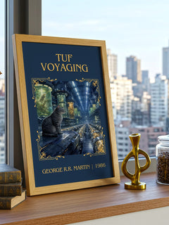 Tuf Voyaging Classic Book Art Print by George R.R. Martin – framed print on a city-view windowsill