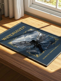 Windhaven Classic Book Art Print by George R.R. Martin & Lisa Tuttle – print on a sunlit desk