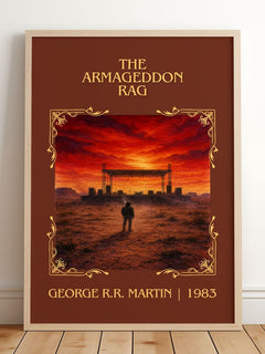 The Armageddon Rag Classic Book Art Print by George R.R. Martin – framed print leaning on a wooden floor