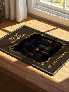 Maigret At The Gai-Moulin Classic Book Art Print by Georges Simenon – print on a sunlit desk
