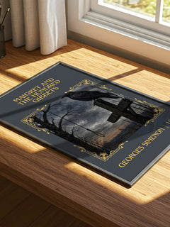 Maigret And The Hundred Gibbets Classic Book Art Print by G. Simenon – print on a sunlit desk