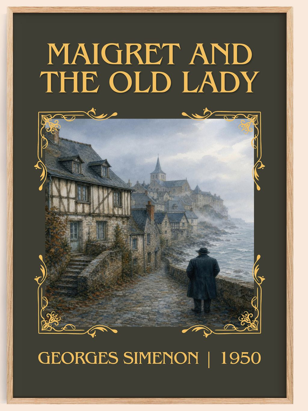 Maigret And The Old Lady Classic Book Art Print by Georges Simenon – book poster