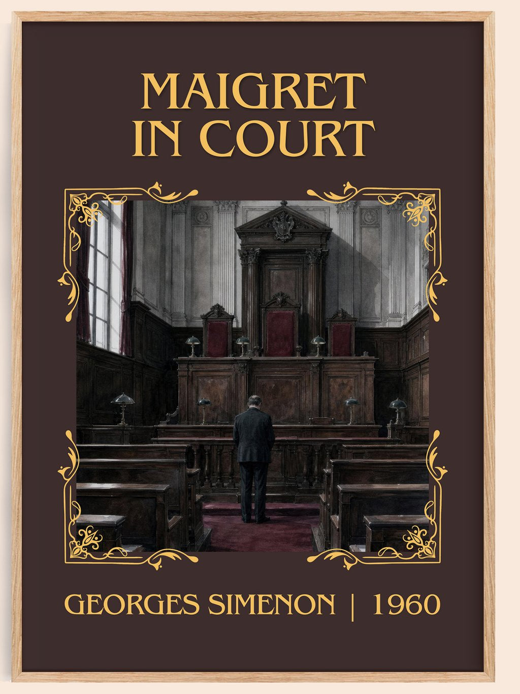 Maigret In Court Classic Book Art Print by Georges Simenon – book poster