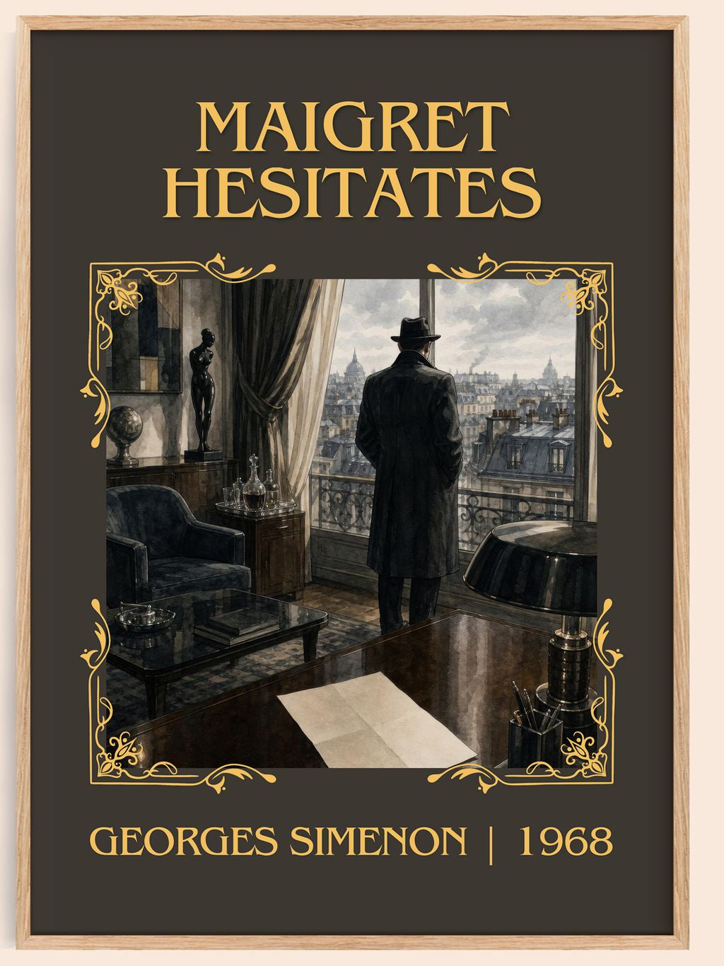 Maigret Hesitates Classic Book Art Print by Georges Simenon – book poster