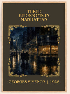 Three Bedrooms In Manhattan Classic Book Art Print by Georges Simenon – book poster