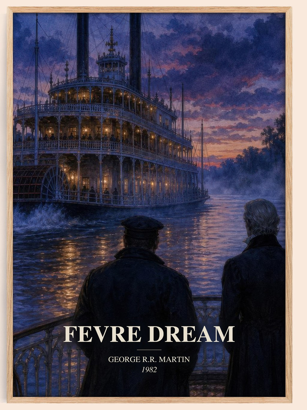 Fevre Dream watercolour book poster by George R.R. Martin – framed literary art print
