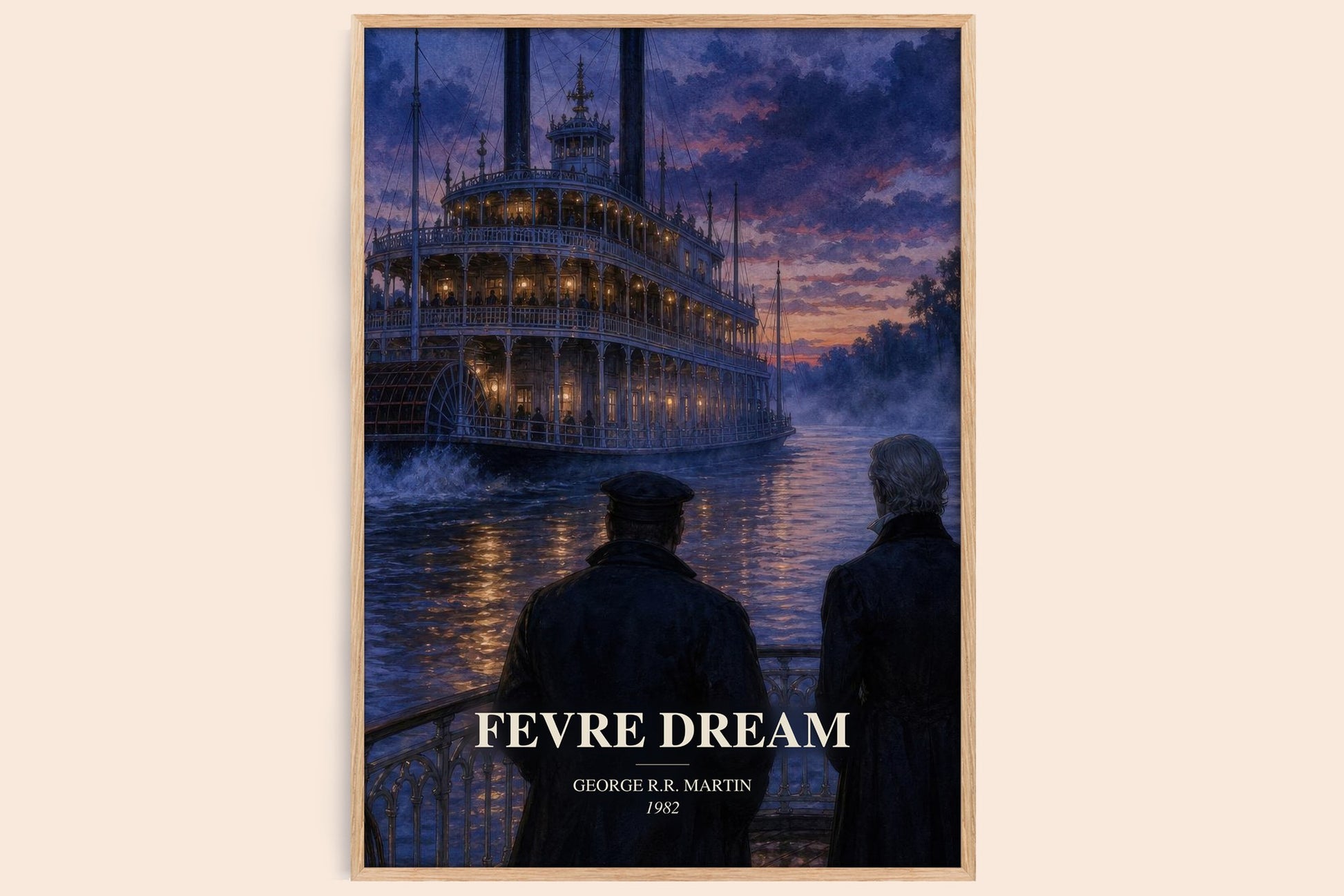 Fevre Dream watercolour book poster by George R.R. Martin – framed literary art print
