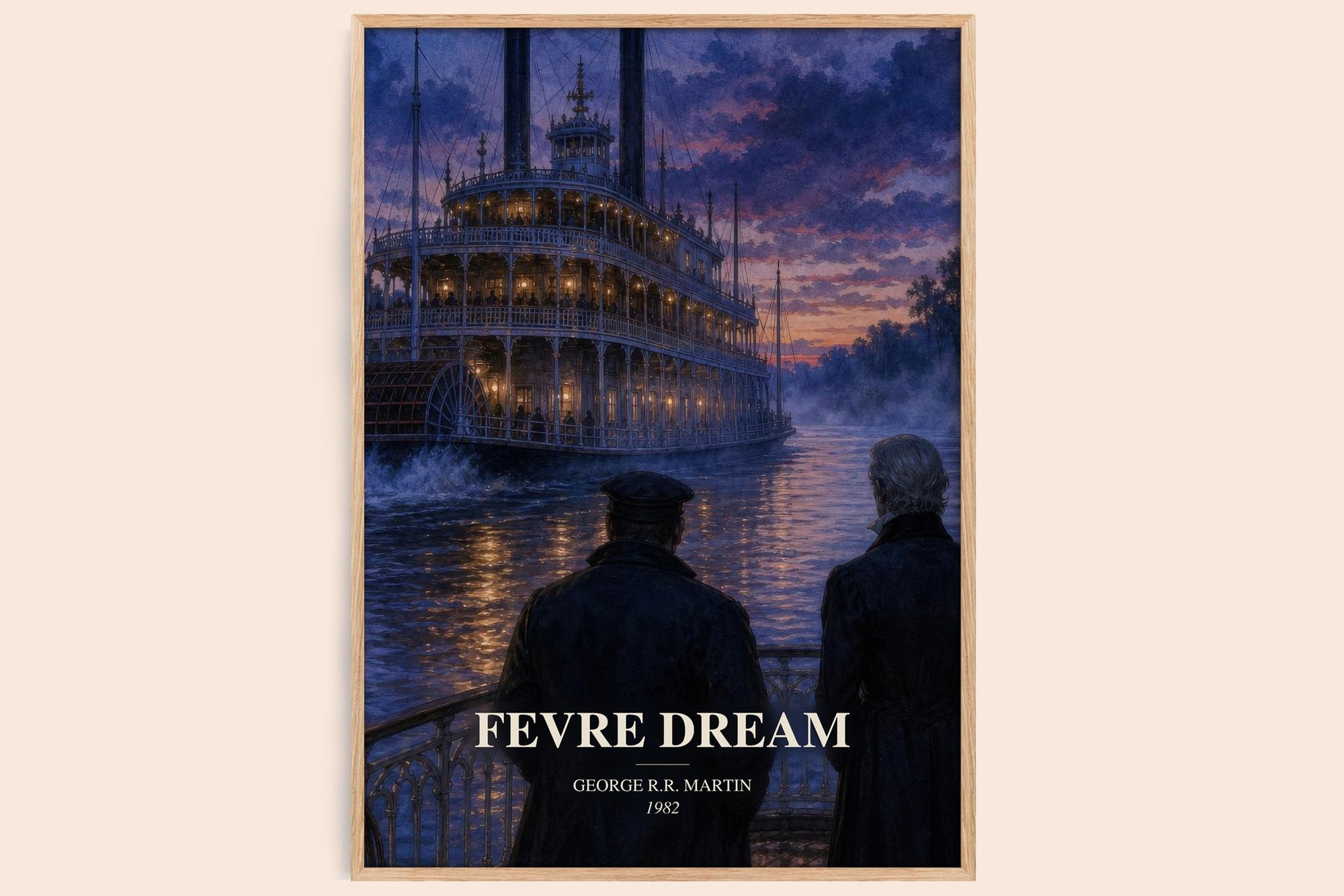 Fevre Dream watercolour book poster by George R.R. Martin – framed literary art print