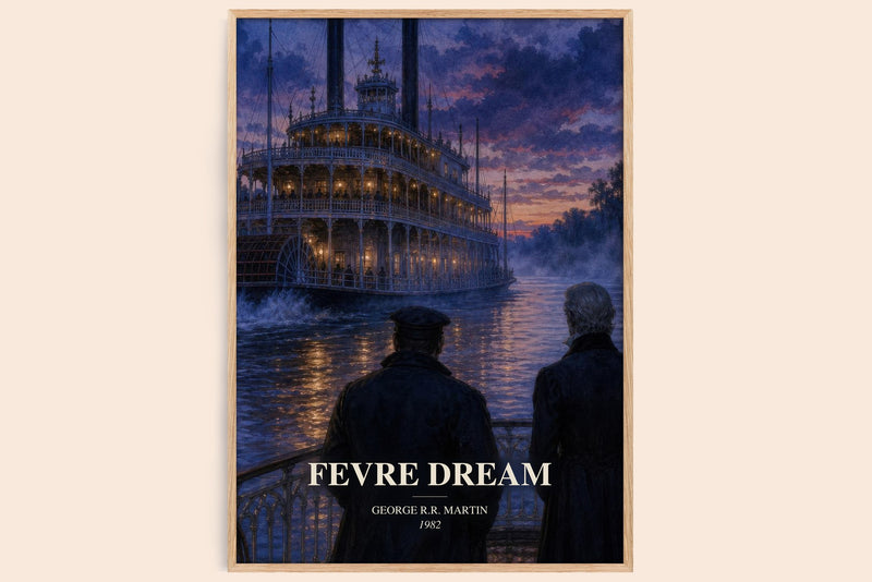 Fevre Dream watercolour book poster by George R.R. Martin – framed literary art print