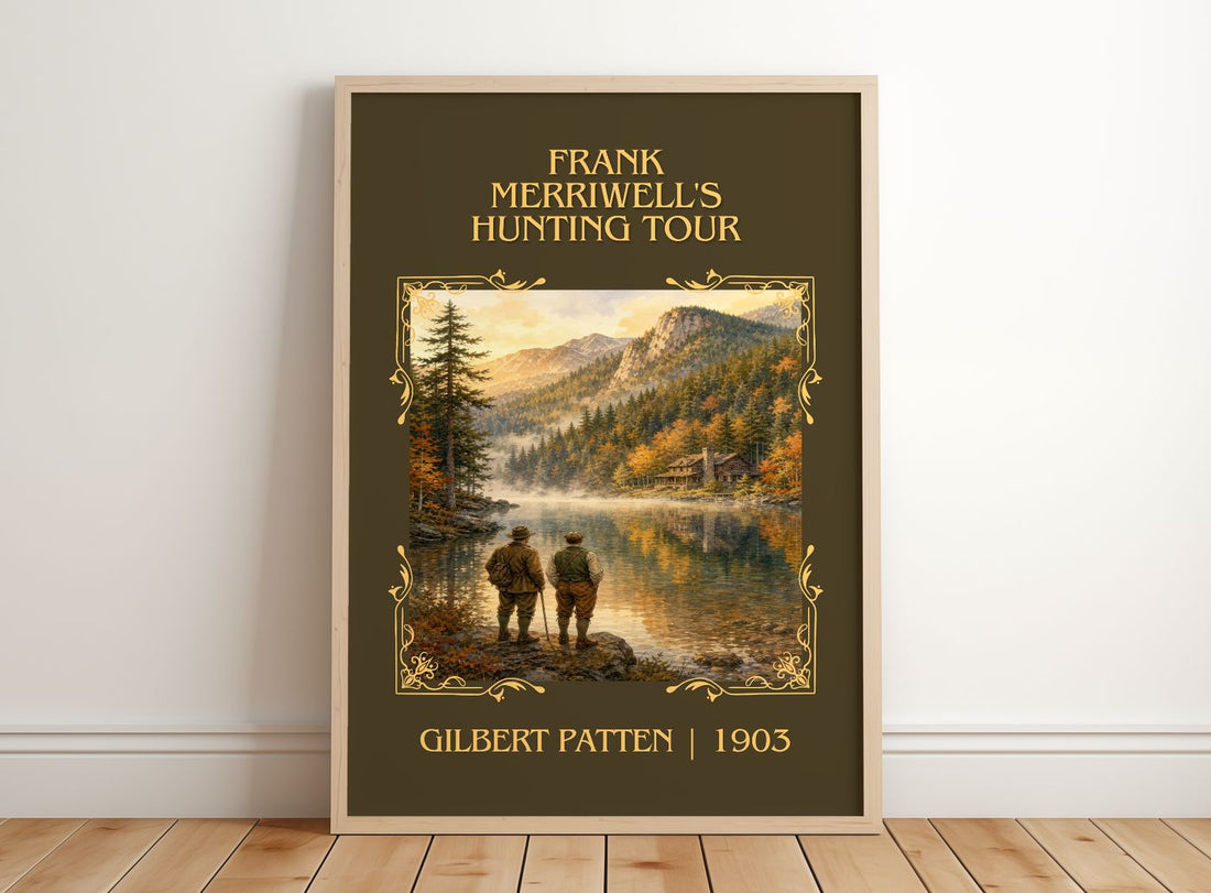 Frank Merriwell'S Hunting Tour Classic Book Art Print by G. Patten – framed print leaning on a wooden floor