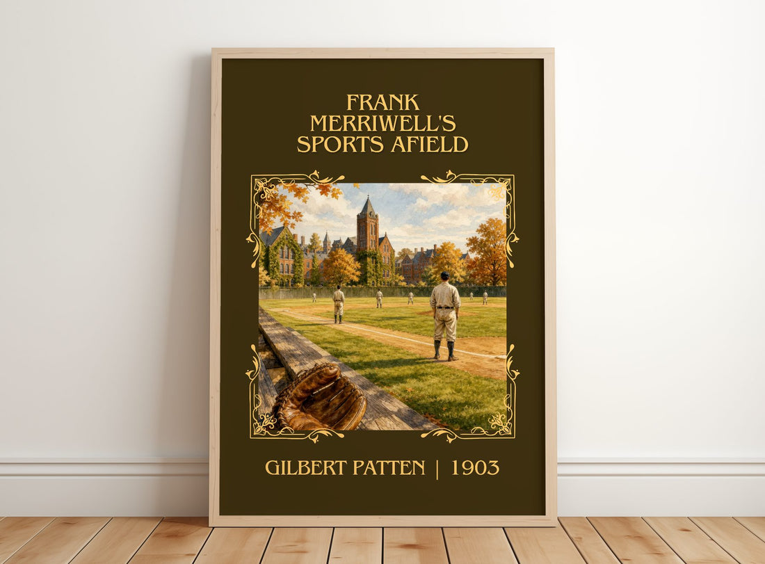 Frank Merriwell'S Sports Afield Classic Book Art Print by G. Patten – framed print leaning on a wooden floor