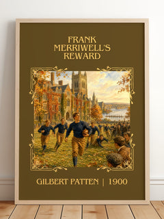 Frank Merriwell'S Reward Classic Book Art Print by Gilbert Patten – framed print leaning on a wooden floor