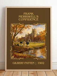 Frank Merriwell'S Confidence Classic Book Art Print by Gilbert Patten – framed print leaning on a wooden floor