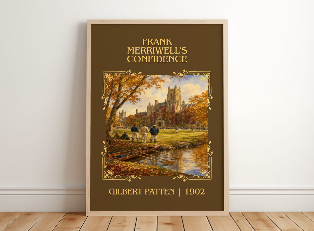 Frank Merriwell'S Confidence Classic Book Art Print by Gilbert Patten – framed print leaning on a wooden floor