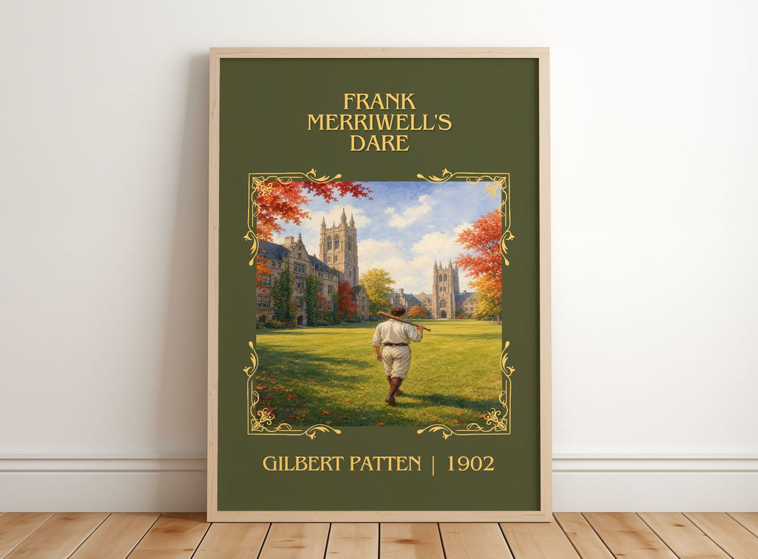 Frank Merriwell'S Dare Classic Book Art Print by Gilbert Patten – framed print leaning on a wooden floor