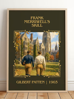 Frank Merriwell'S Skill Classic Book Art Print by Gilbert Patten – framed print leaning on a wooden floor
