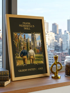 Frank Merriwell'S Skill Classic Book Art Print by Gilbert Patten – framed print on a city-view windowsill