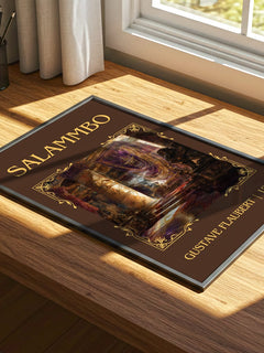 Salammbô Classic Book Art Print by Gustave Flaubert – print on a sunlit desk