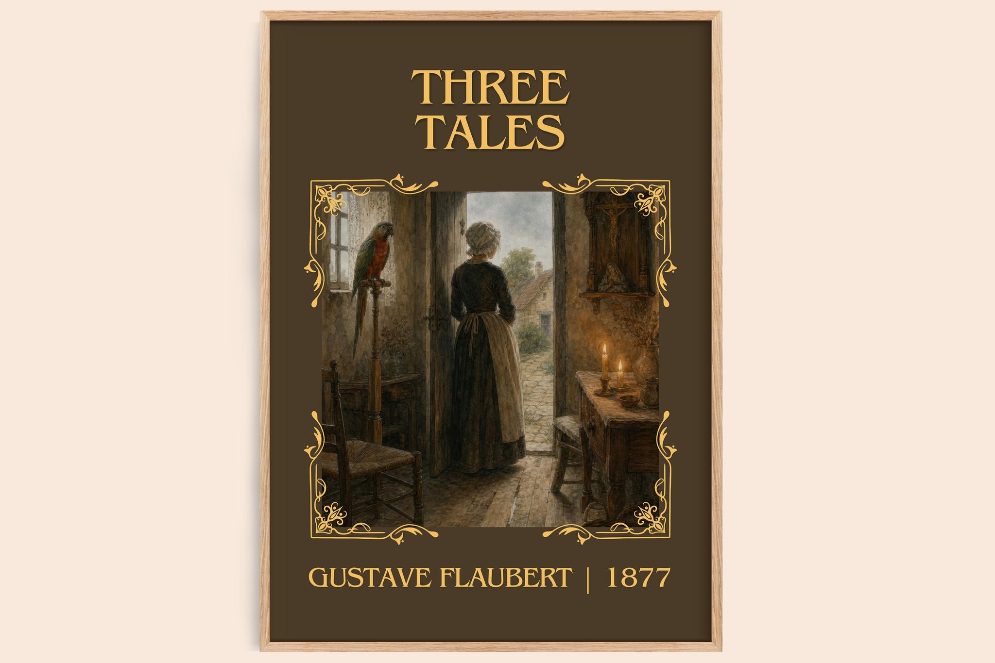 Three Tales Classic Book Art Print by Gustave Flaubert
