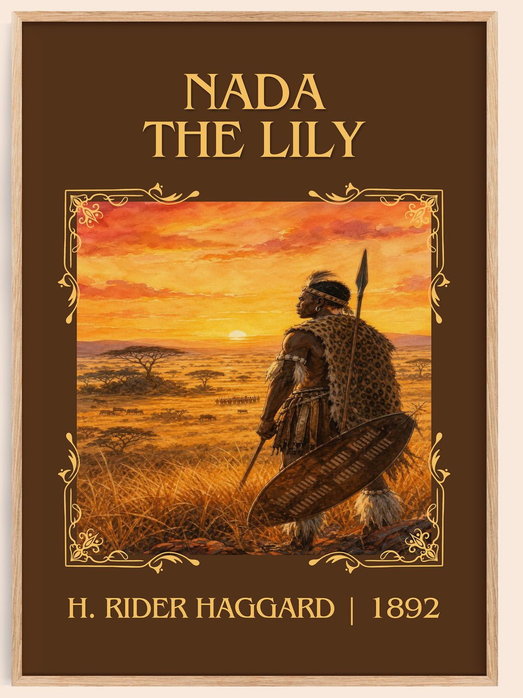 Nada The Lily Classic Book Art Print by H. Rider Haggard – book poster