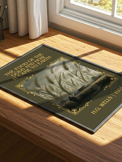 Food Of The Gods And How It Came To Earth Classic Book Art Print – print on a sunlit desk