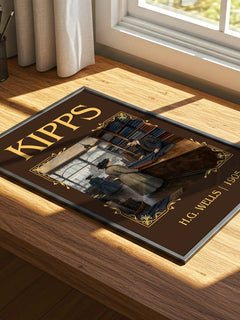 Kipps Classic Book Art Print by H.G. Wells – print on a sunlit desk