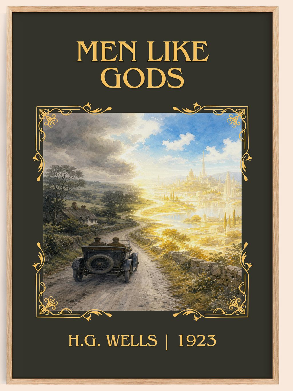 Men Like Gods Classic Book Art Print by H.G. Wells – book poster