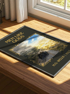 Men Like Gods Classic Book Art Print by H.G. Wells – print on a sunlit desk