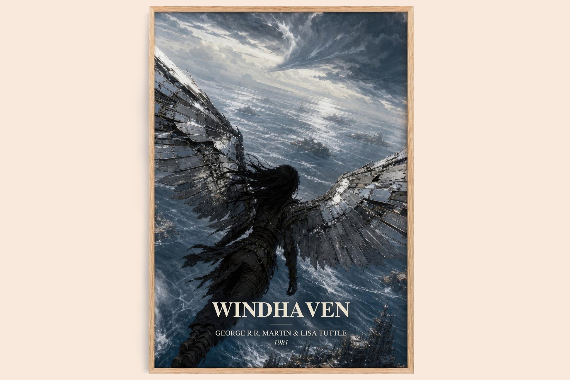 Windhaven watercolour book poster by George R.R. Martin & Lisa Tuttle – framed literary art print