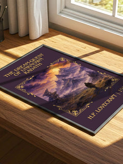 Dream-Quest Of Unknown Kadath Classic Book Art Print by H.P. Lovecraft – print on a sunlit desk