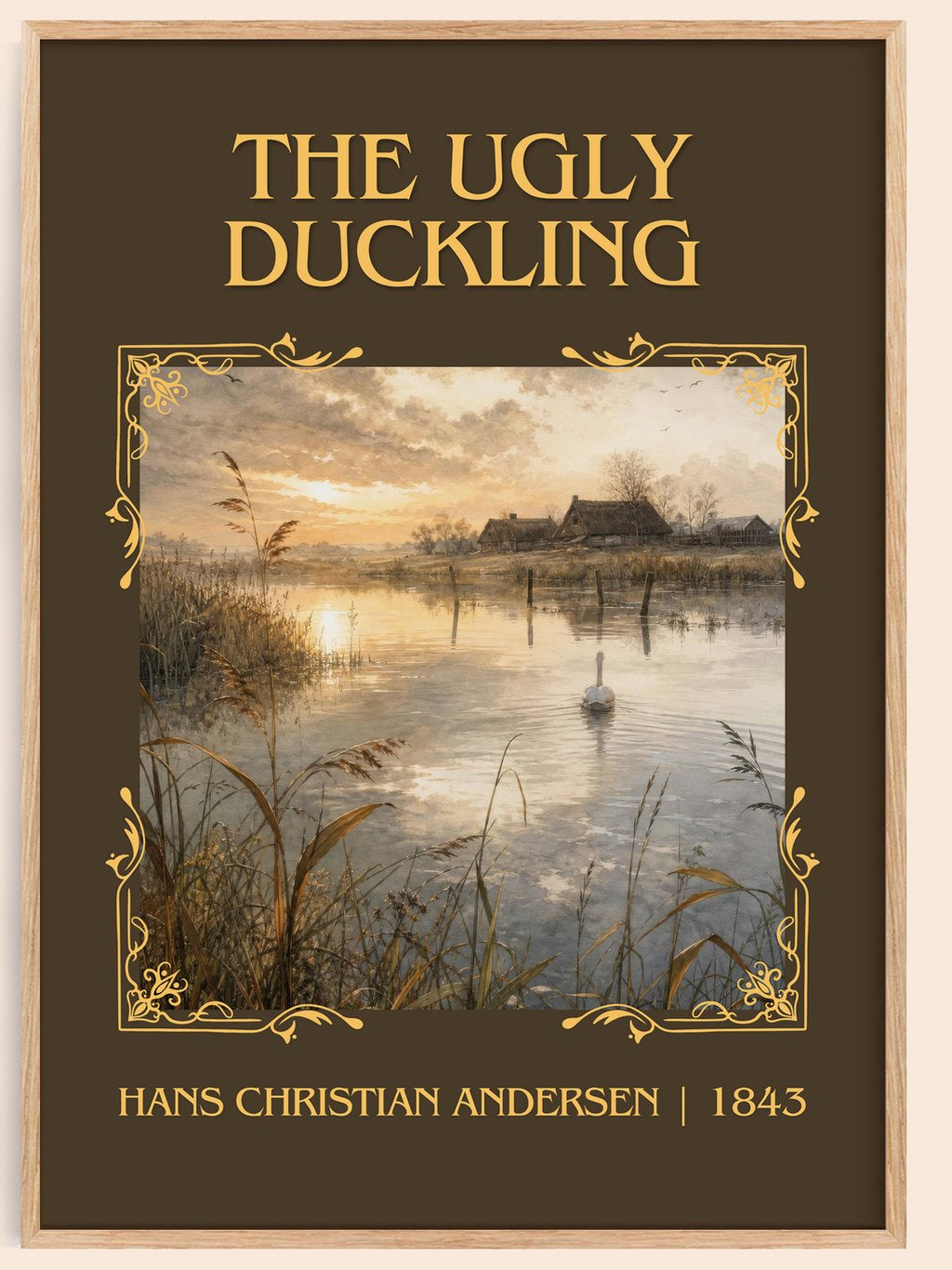 The Ugly Duckling Classic Book Art Print by Hans Christian Andersen – book poster