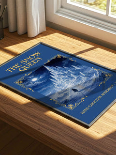 The Snow Queen Classic Book Art Print by Hans Christian Andersen – print on a sunlit desk