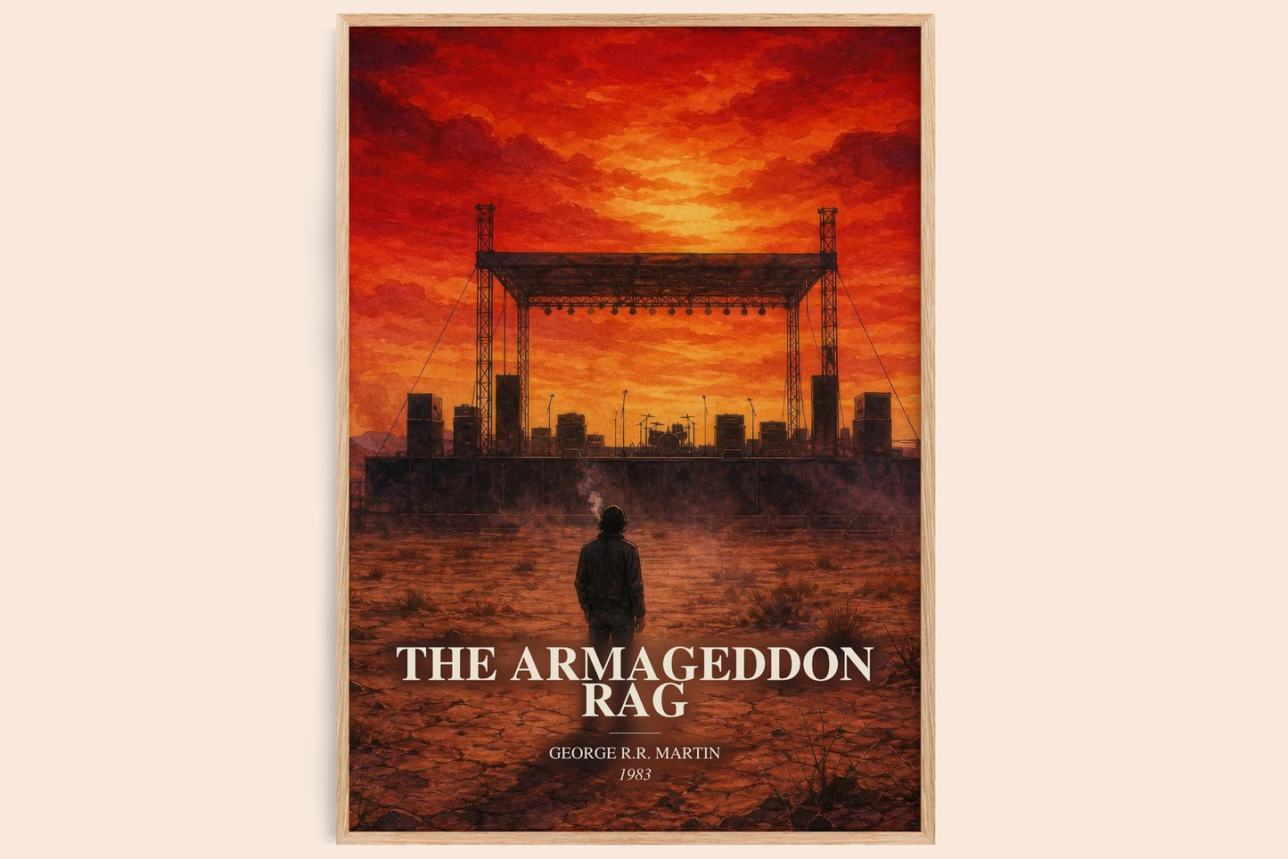The Armageddon Rag watercolour book poster by George R.R. Martin – framed literary art print