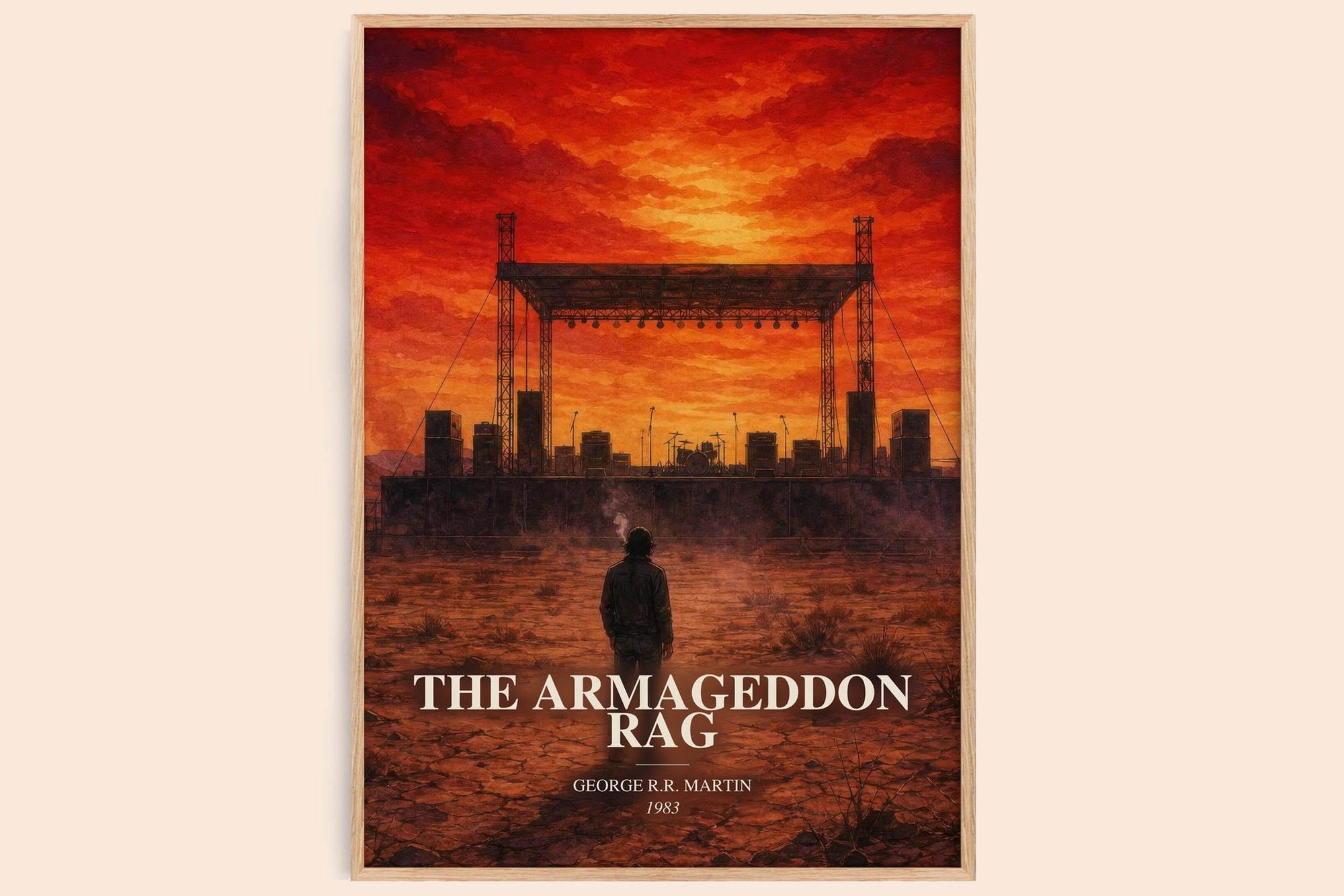 The Armageddon Rag watercolour book poster by George R.R. Martin – framed literary art print