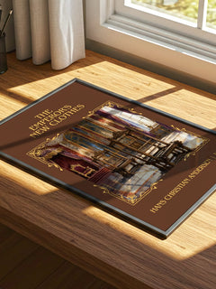 Emperor's New Clothes Classic Book Art Print by H. Andersen – print on a sunlit desk