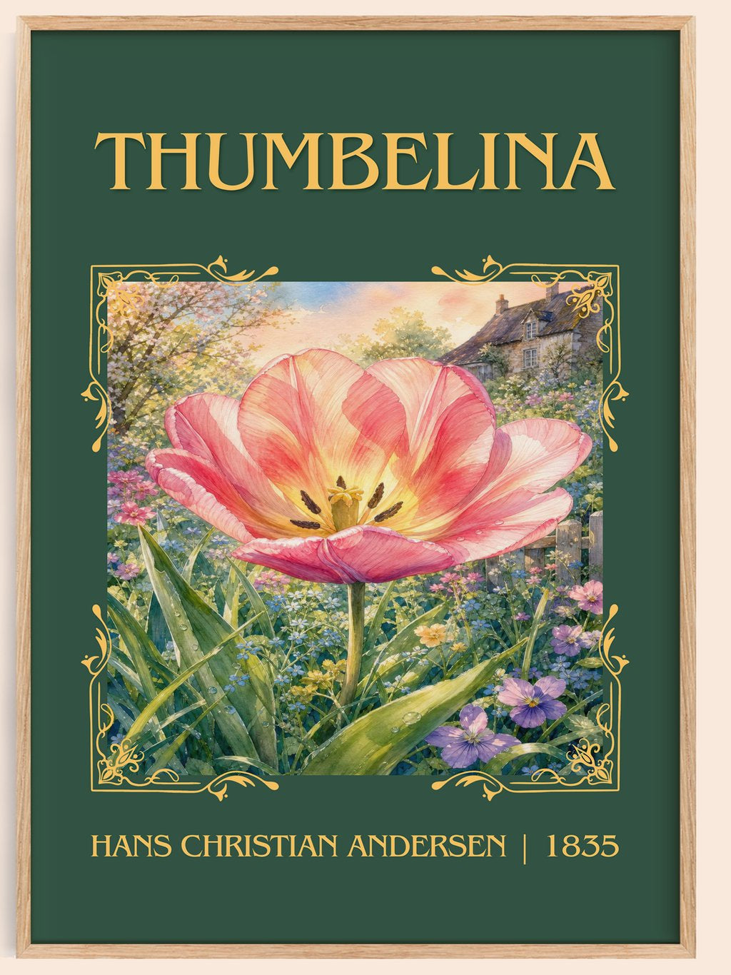 Thumbelina Classic Book Art Print by Hans Christian Andersen – book poster