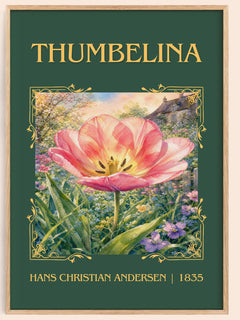 Thumbelina Classic Book Art Print by Hans Christian Andersen – book poster
