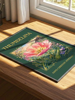 Thumbelina Classic Book Art Print by Hans Christian Andersen – print on a sunlit desk