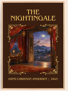 The Nightingale Classic Book Art Print by Hans Christian Andersen – book poster