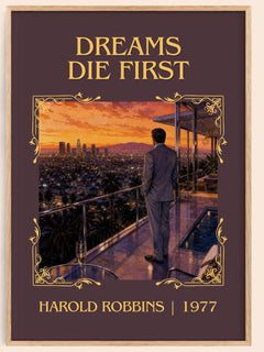 Dreams Die First Classic Book Art Print by Harold Robbins – book poster