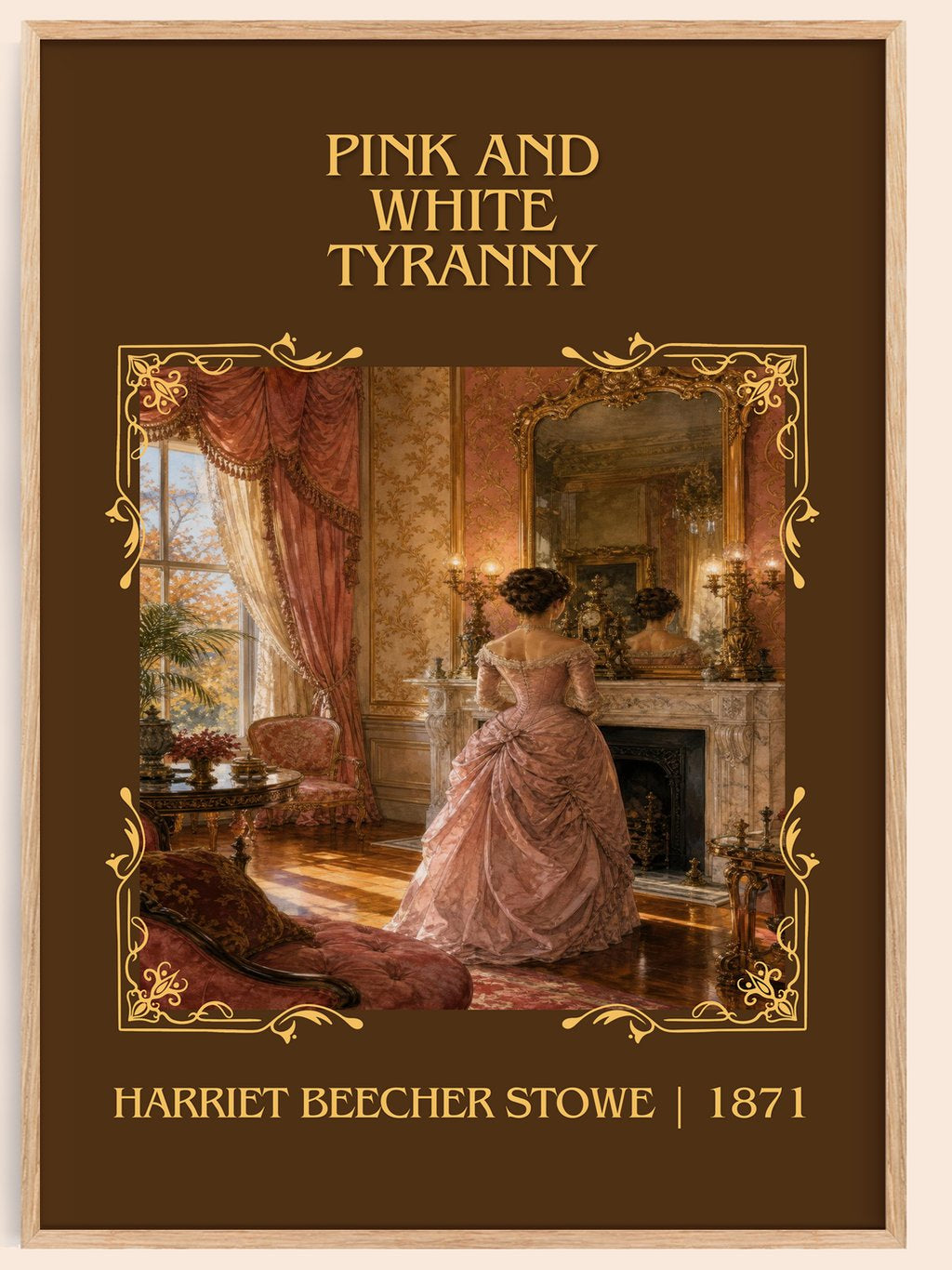 Pink And White Tyranny Classic Book Art Print by Harriet Beecher Stowe – book poster
