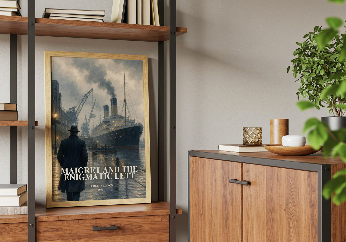 Maigret And The Enigmatic Lett book watercolour illustration paper finish options – matte satin gloss