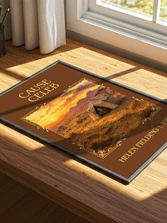 Cause Celeb Classic Book Art Print by Helen Fielding – print on a sunlit desk