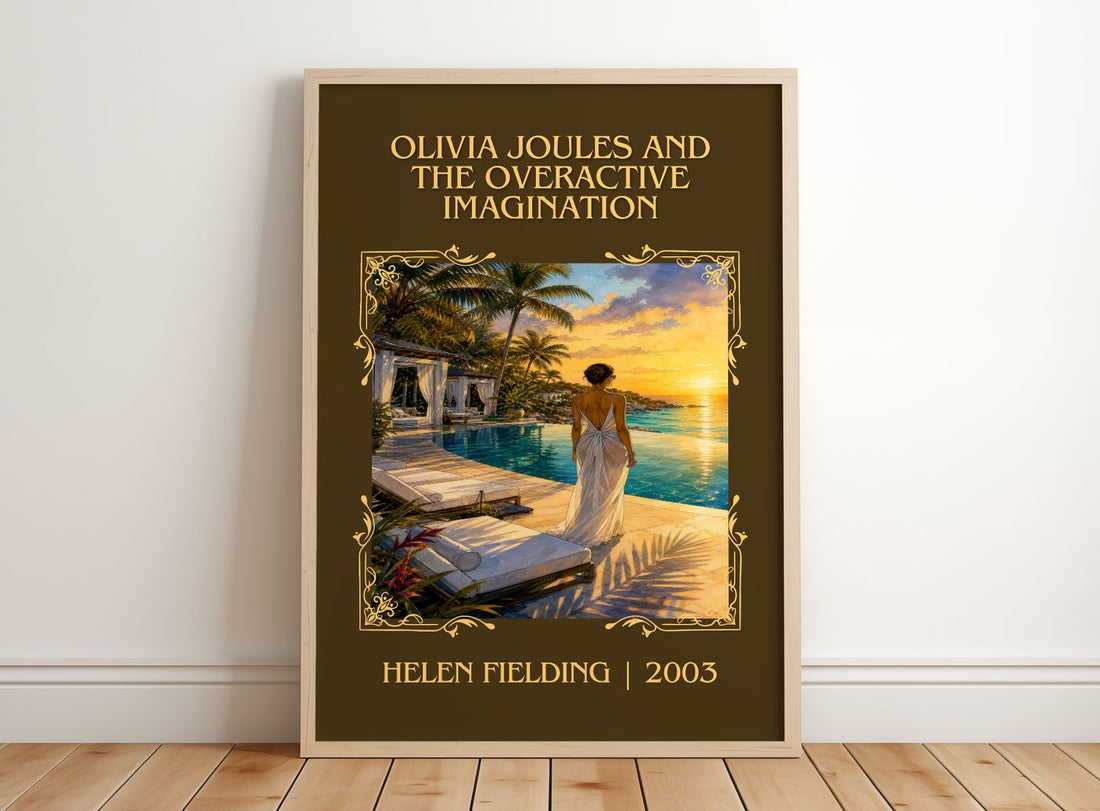 Olivia Joules And The Overactive Imagination Classic Book Art Print by Helen Fielding – framed print leaning on a wooden floor