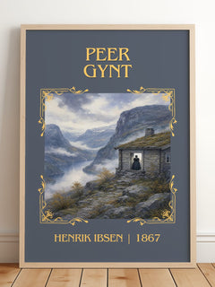 Peer Gynt Classic Book Art Print by Henrik Ibsen – framed print leaning on a wooden floor