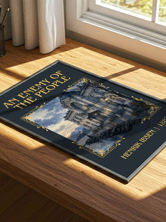 An Enemy Of The People Classic Book Art Print by Henrik Ibsen – print on a sunlit desk