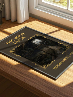 The Wild Duck Classic Book Art Print by Henrik Ibsen – print on a sunlit desk