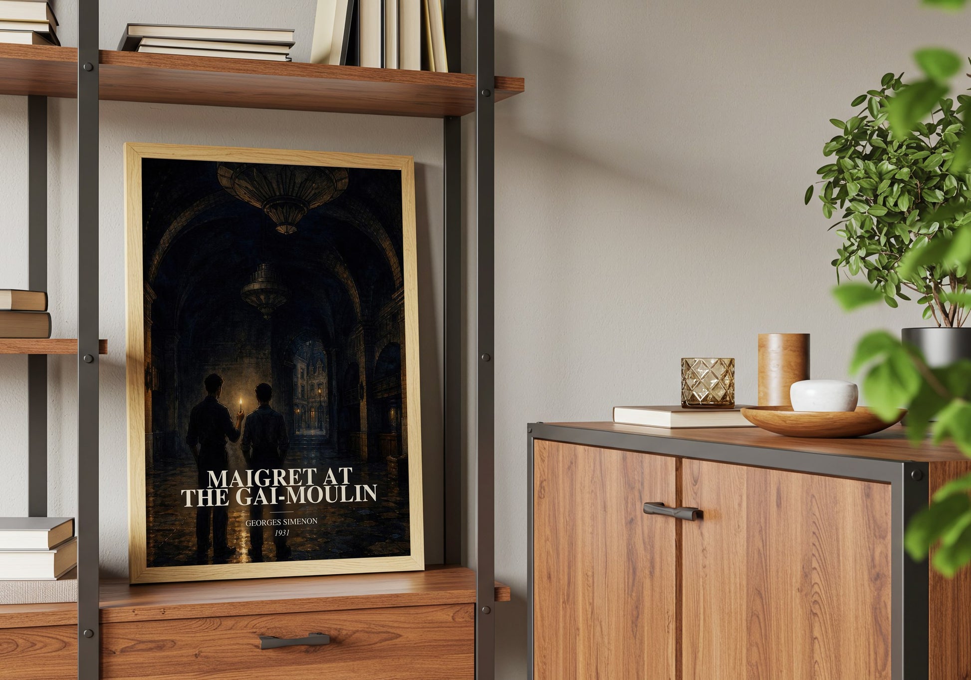 Maigret At The Gai-Moulin book watercolour illustration paper finish options – matte satin gloss