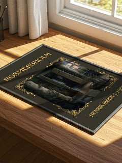 Rosmersholm Classic Book Art Print by Henrik Ibsen – print on a sunlit desk