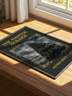 The Master Builder Classic Book Art Print by Henrik Ibsen – print on a sunlit desk